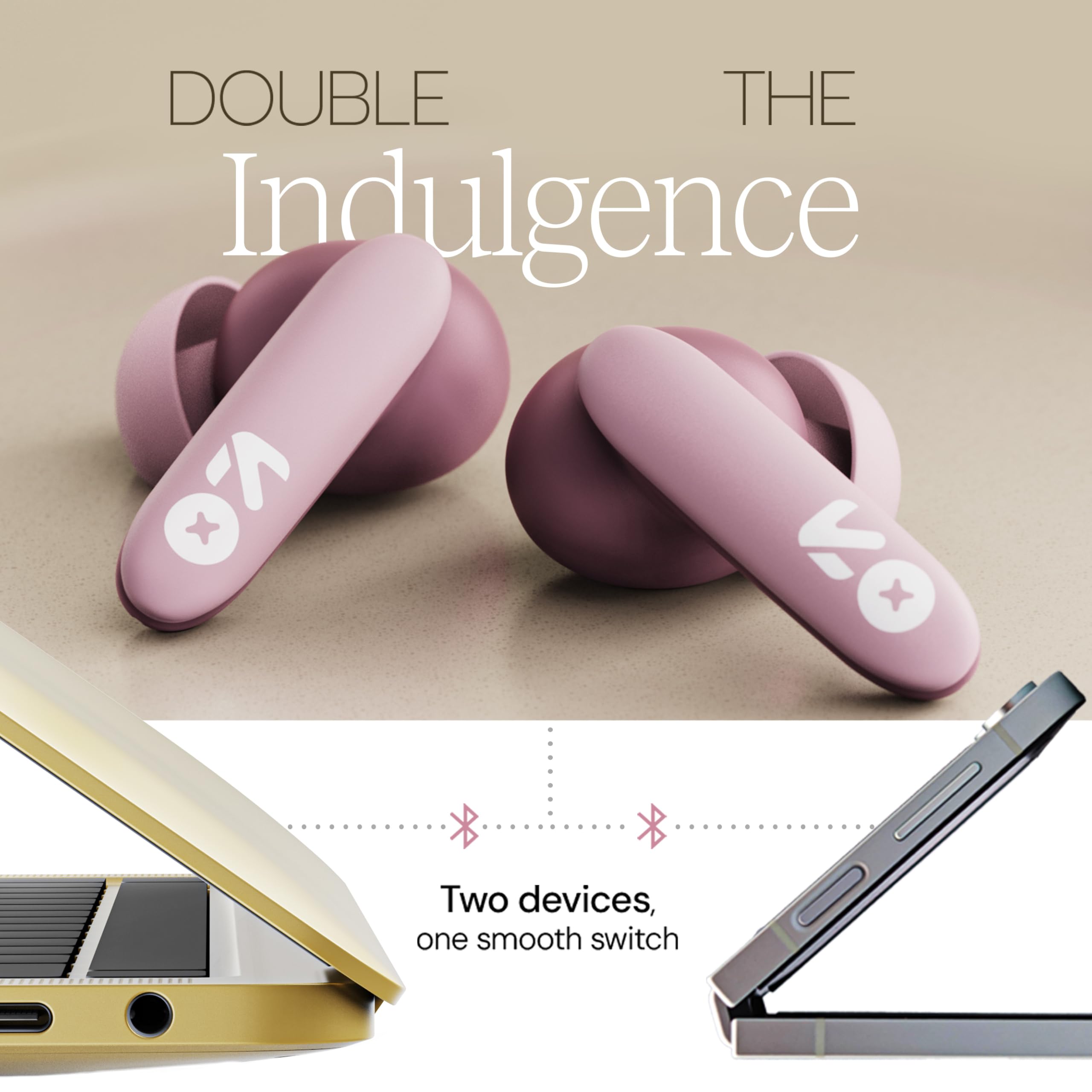 GOBOULT Y1 v2.0 Ear Buds Wireless with 60H Playtime, Zen Quad Mic ENC, 45ms Low Latency, Touch Contorl, Dual Device Pairing, Bluetooth 6.0, 13mm Driver Earbud TWS Wireless Earphone (Electric Pink) — Amazon image 8