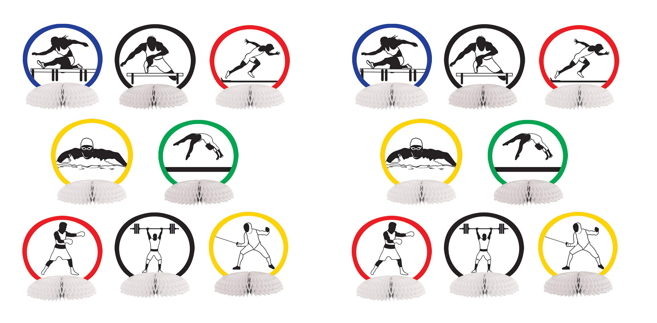 Mini centres de table de sport Beistle 53453 en papier blanc assorti pour décoration lot de 16