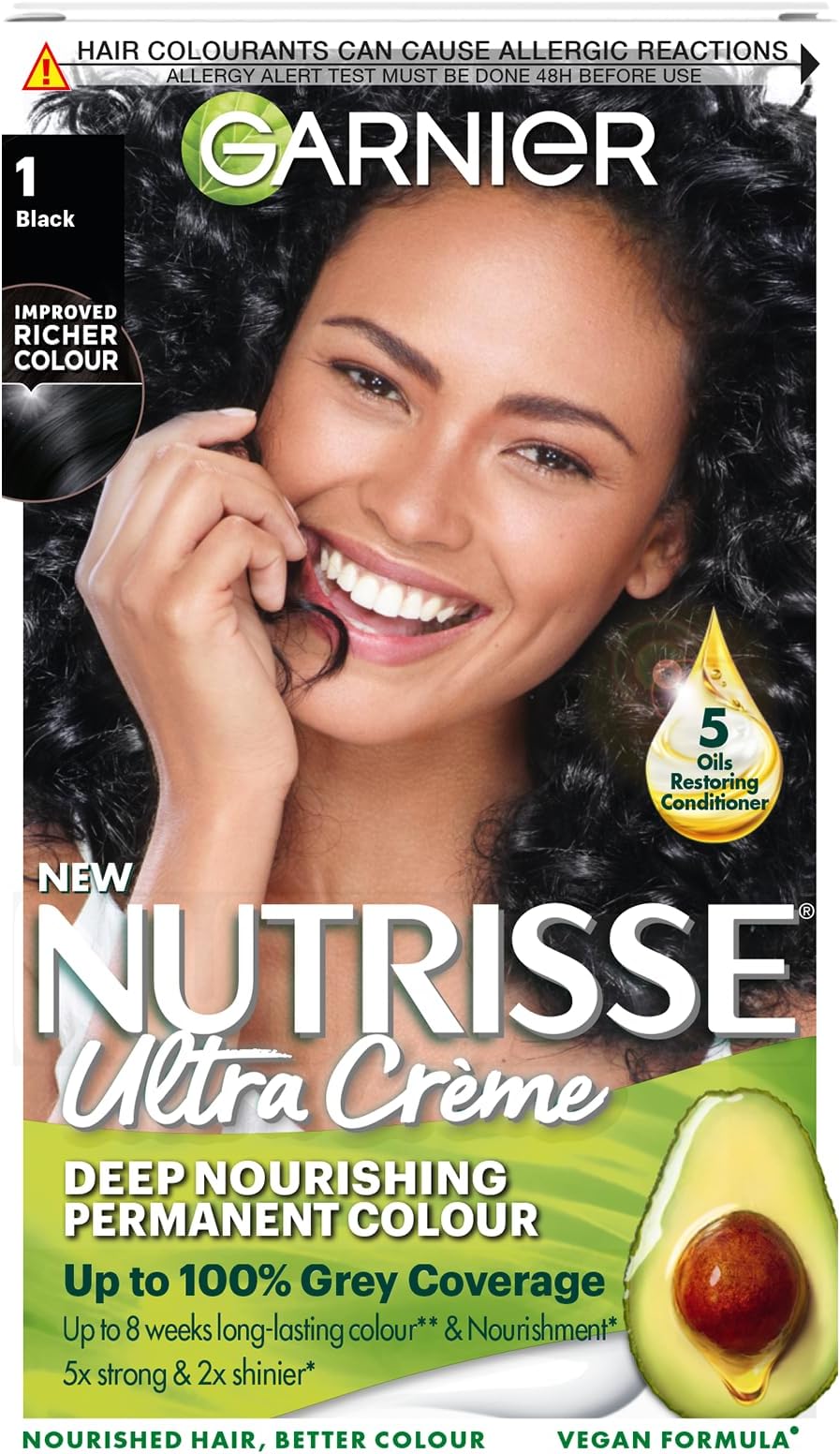 Garnier Nutrisse Permanent Hair Dye, Natural-looking, hair colour result, For All Hair Types, 4.3 Dark Golden Brown