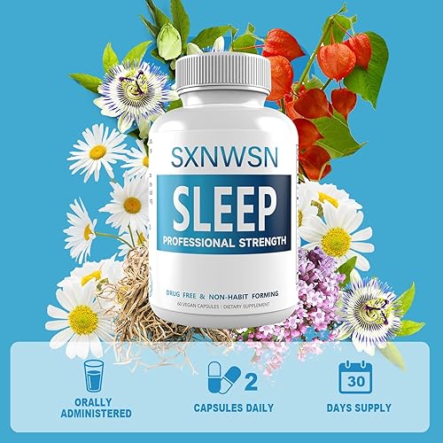 Miniatura 4 de Apoyo para dormir para adultos, suplemento de magnesio con melatonina raíz de valeriana Ashwagandha GABA - Apoya el sueño, la calma después del