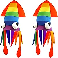 Vista 1 de Tigerdoe Squid Hat - 2 Pack - Rainbow Octopus Hat - Sea Animal Hat - Rainbow Costume Accessories - Crazy Hats