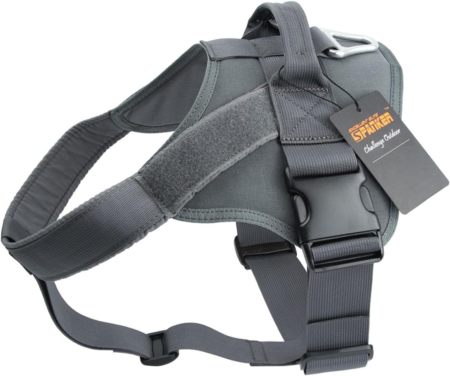 Tactical Dog Harness Military Patrol Harness No-Pull Service Dog Vest Military Dog Vest Adjustable Training Working Dog Vest with Handle for Medium Large Dogs(Grey-L)