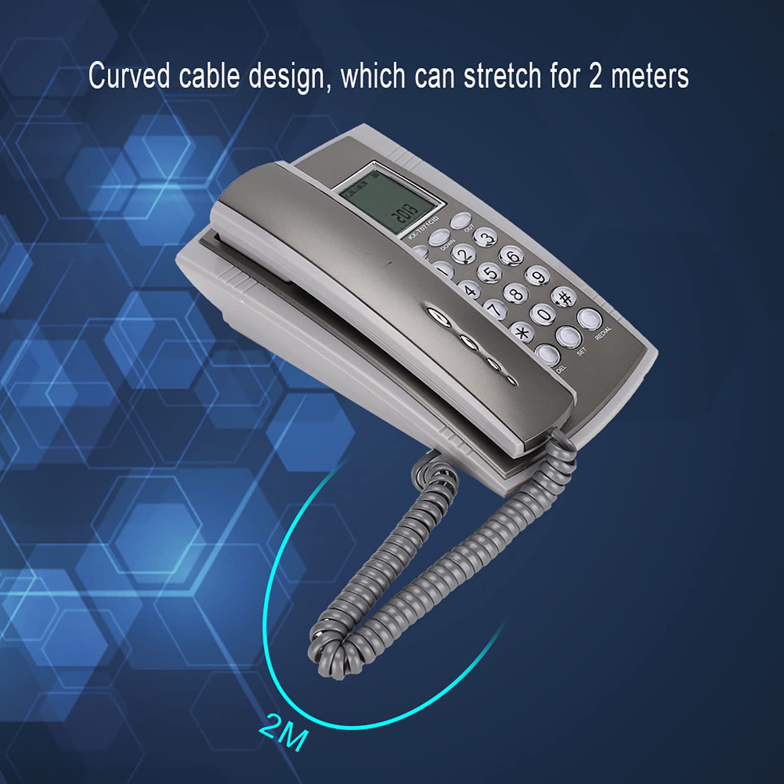 Telefono Fisso da Parete o da Scrivania per Casa, Ufficio, Hotel e Call Center, con Funzione Mute, KX T071CID