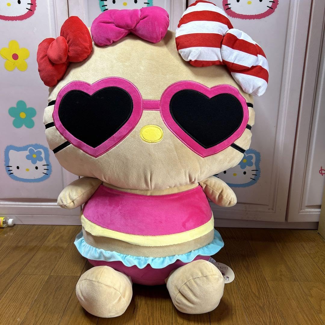 新品 ハローキティ 日焼けキティ ビッグクッション ぬいぐるみ ミニクッション アベイル ハローキティ 日焼けシリーズ ビッグクッション ミニ
