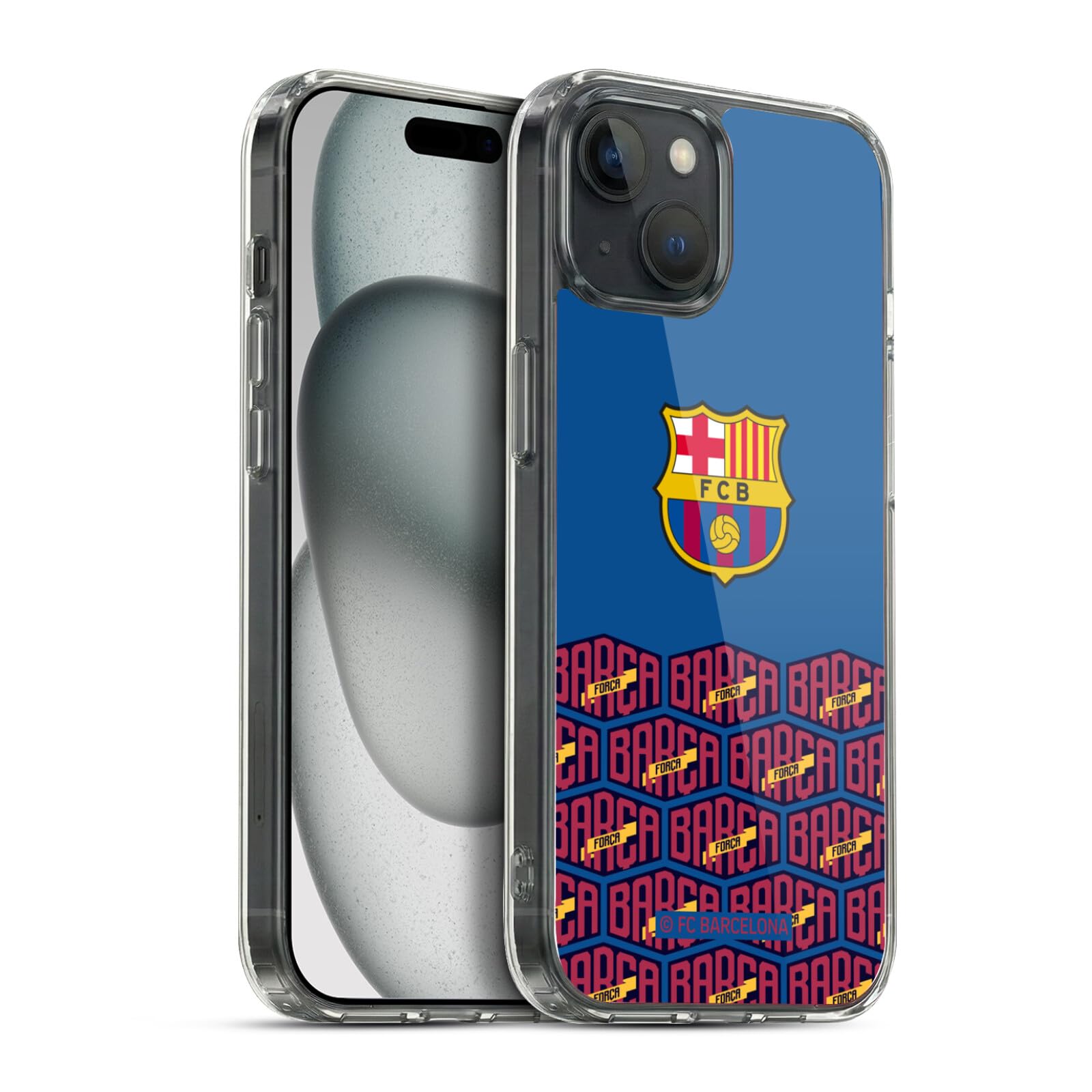 Funda FC Barcelona iPhone 15 Plus gel suave diseño Forca Barca 7