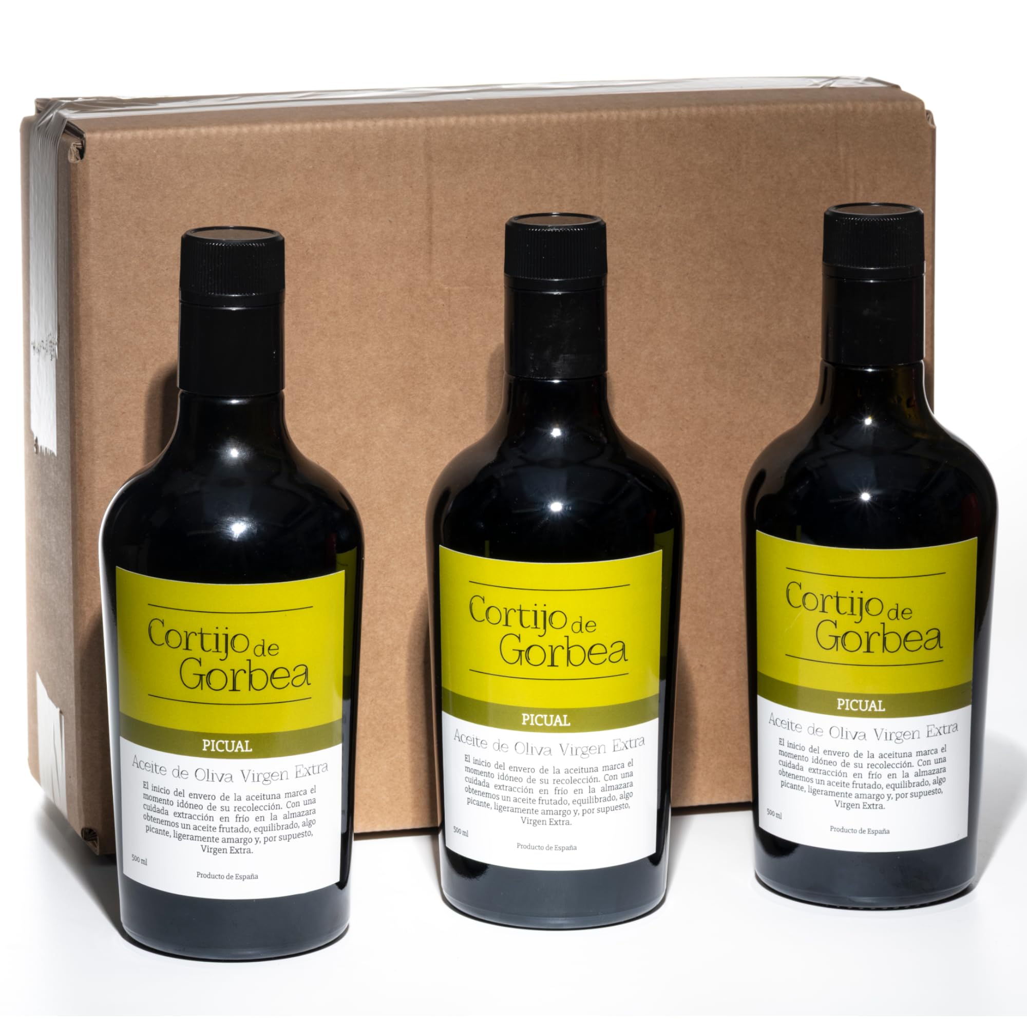 Aceite de Oliva Virgen Extra Picual Cortijo de Gorbea Pack 3 Botellas