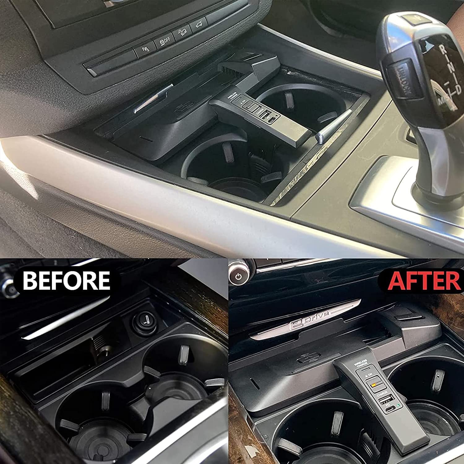Bezprzewodowa ładowarka Samochodowa Kompatybilna Z Bmw X5/x6/x5m/x6m 2014-2018 Wszystkie Modele Akcesorium Qi 15w Max, 2-port Typu C Z 18w Pd I 12w Qc3,0 dla Bmw X5 F15 2014-2018/x6 F16