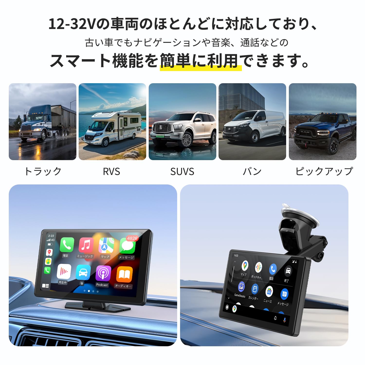 Amazon.co.jp: Chamequinho ディスプレイオーディオ 9インチ