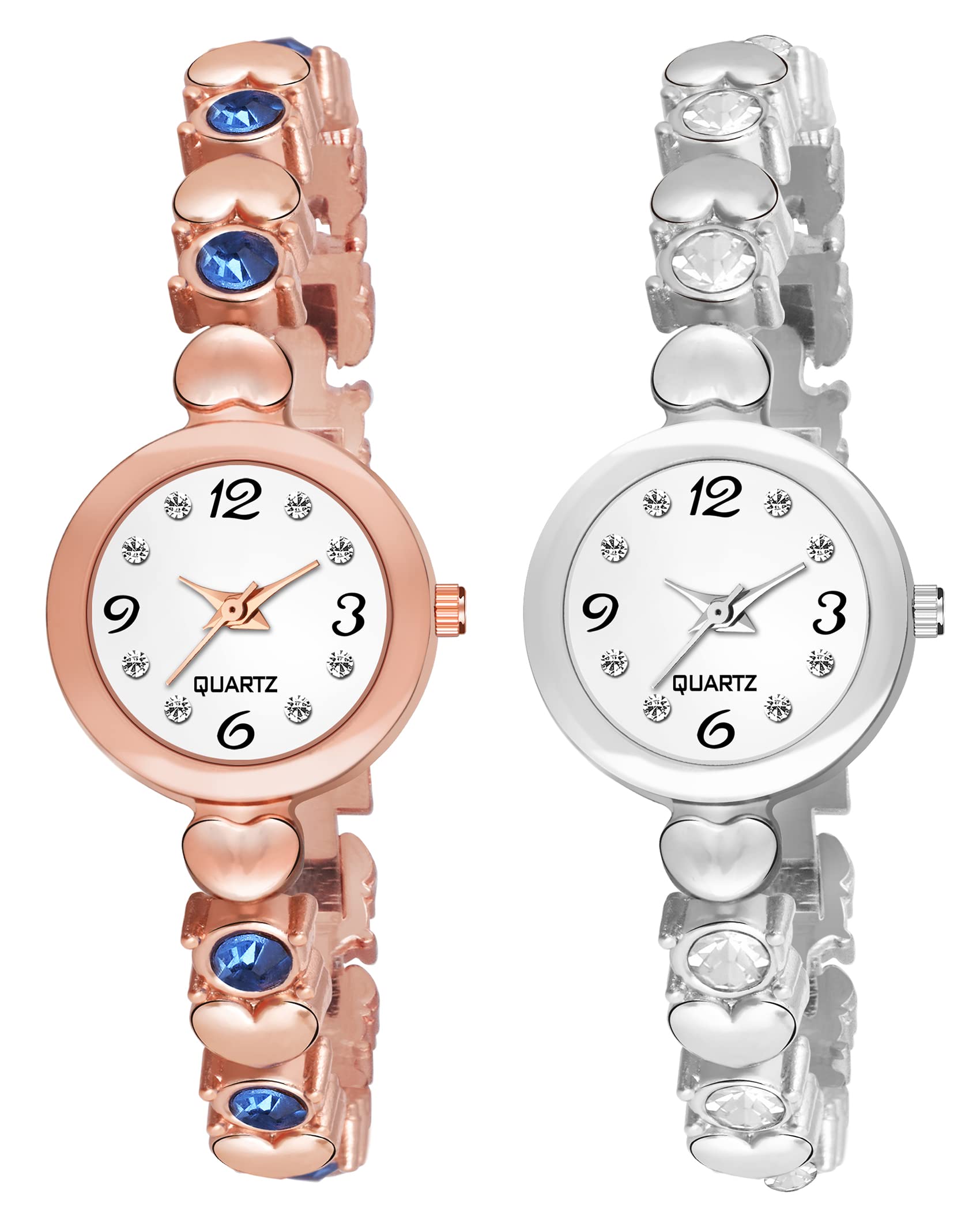 The Shopoholic Analog Round Dial Rosegold Blue Silver Diamond Bracelet Belt Watch Combo Pack of 2 Watches Stylish Small Watch for Girls (B0BC96S632) Amazon Price History, Amazon Price Tracker