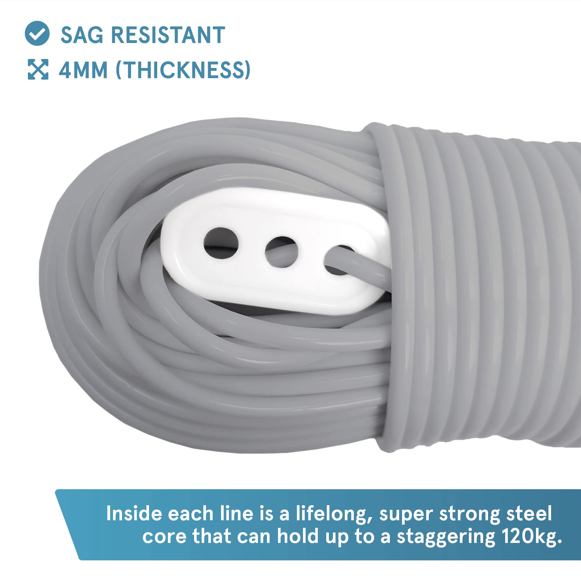“The Strongest” Steel Washing Line by Smith‘s® (Grey, Size 10m/33ft) - Image 3