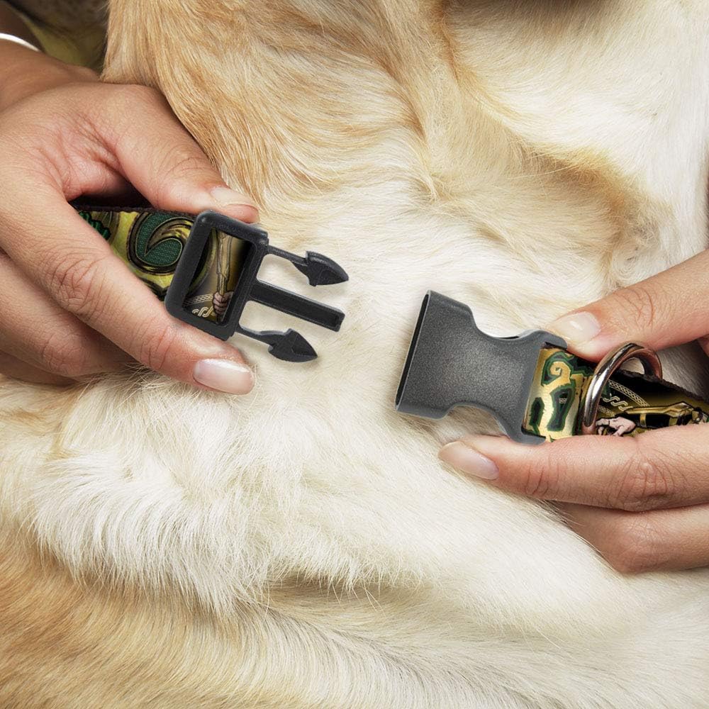 Buckle-Down Plastic Clip Collar - LOKI Poses Black/Gold/Green, Thor Loki, 1\ Wide - Fits 11-17\ Neck - Medium - Image 3