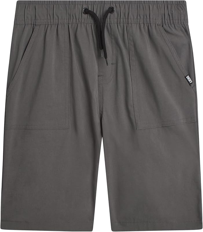 Boys Stretch Fit Pull On Tech Shorts Pockets Elastic Waist (8-16) | Lightweight Flexible Stretch Fabric, Easy Pull On Comfort, Handy Pockets for Active Everyday Play, Sports and School
