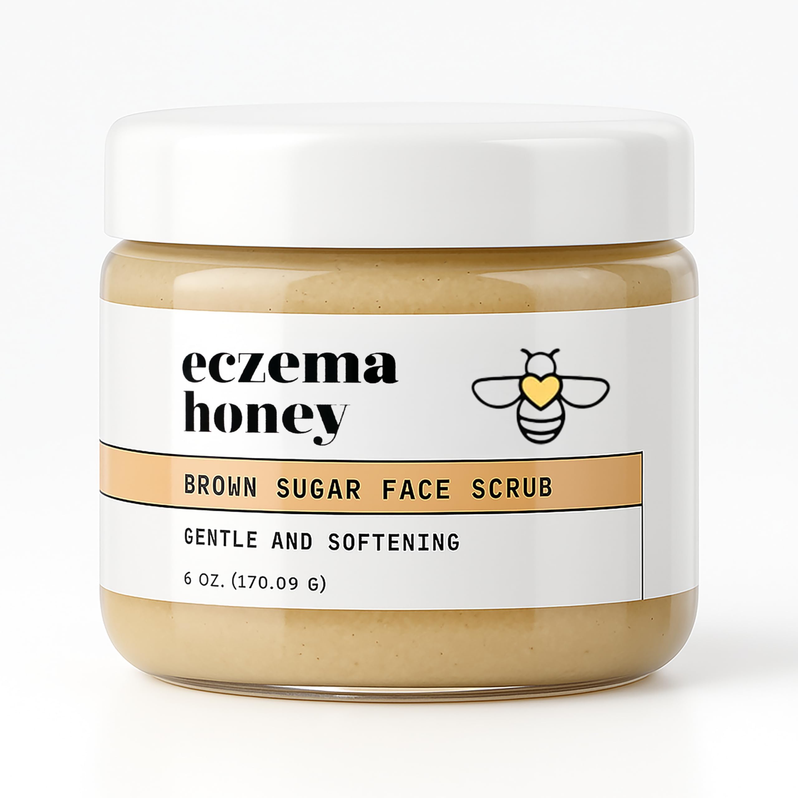 Brown Sugar Face & Body Scrub - Bath Scrub for Dry Skin - Natural & Gentle Face Scrub Soothes Eczema - Body Care Products for Women & Men - Sensitive Skin Exfoliating Body Scrub (6 Oz)