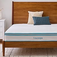 Vista 1 de Linenspa 8 Inch Memory Foam and Spring Hybrid Mattress - Medium Firm Feel - Bed in a Box - Quality Comfort and Adaptive Support - Breathable