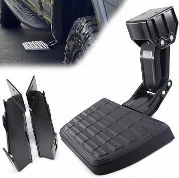 75413-01A Truck Side Step Retractable Step Compatible with 2017 2018 2019 2020 2021 2022 Ford F250 F350 Super Duty Bed Step Retractable