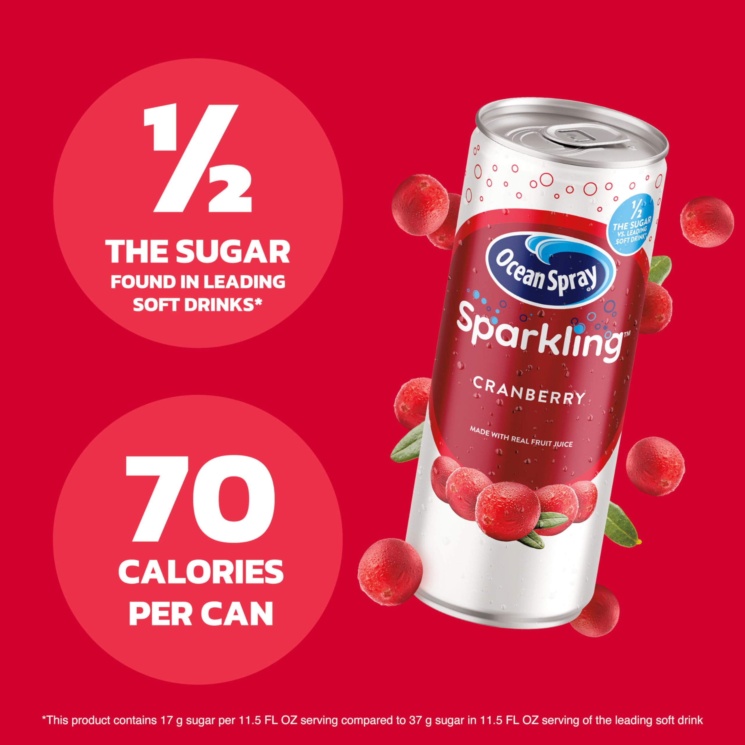 Ocean Spray® Sparkling Cranberry Juice Drink, 11.5 Fl Oz Cans, 4 Count