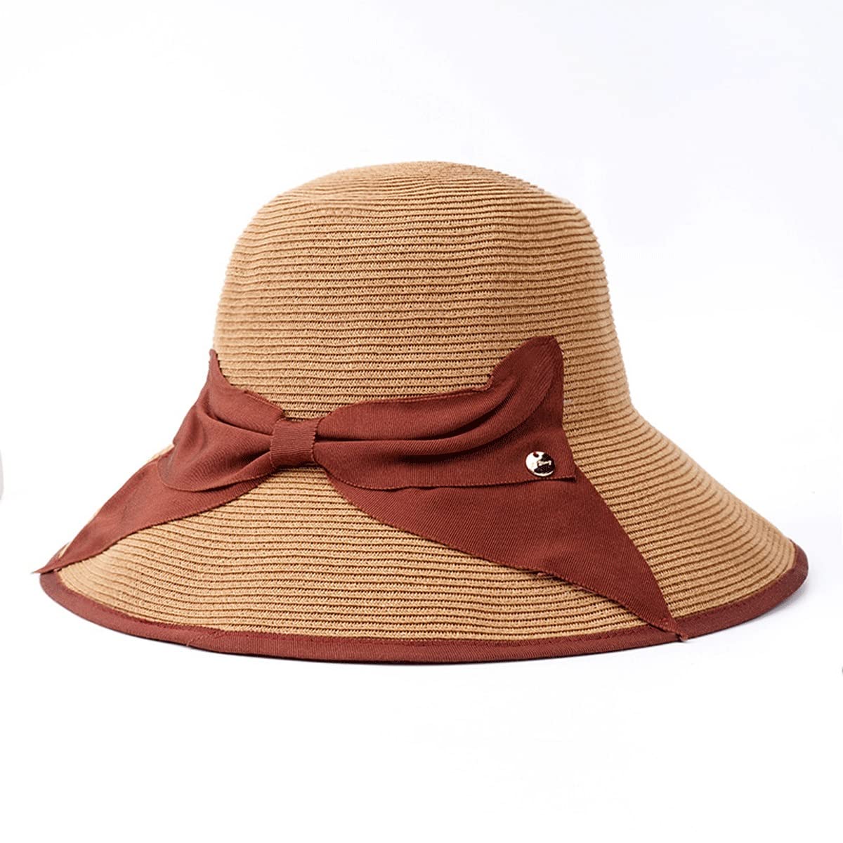 Summer Bow Womens Floppy Summer Sun Playa Sombrero de Paja Brim Brim Brim (Color : C, Size : One Size)