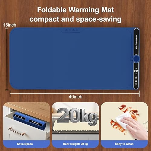 Miniatura 8 de Calentadores eléctricos de silicona para fiestas, buffet, XXL, 40 x 15 pulgadas, extra grande, para calentar alimentos, mantiene los alimentos