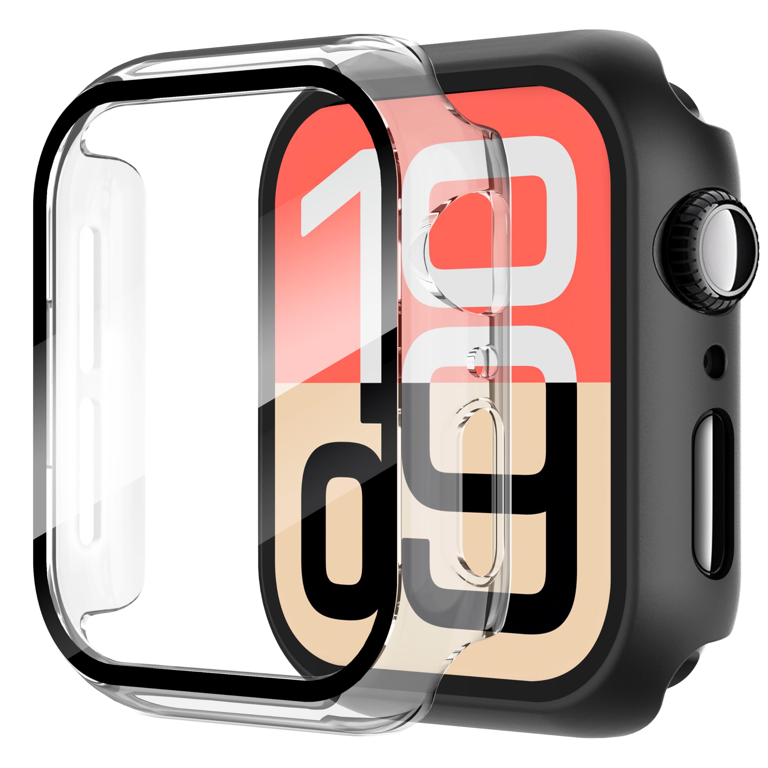 Diruite 2-Pack Screen Protector for Apple Watch SE 3/2/1 /Series 6 5 4 40mm Tempered Glass Case,All Around Hard Matte PC Protective Cover,Starlight Silver,40mm — view 42