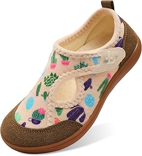 L-RUN Womens Slippers Wide Toe Box Barefoot Diabetic Shoes Women Ladies Winter House Shoes for Indoor and Outdoor