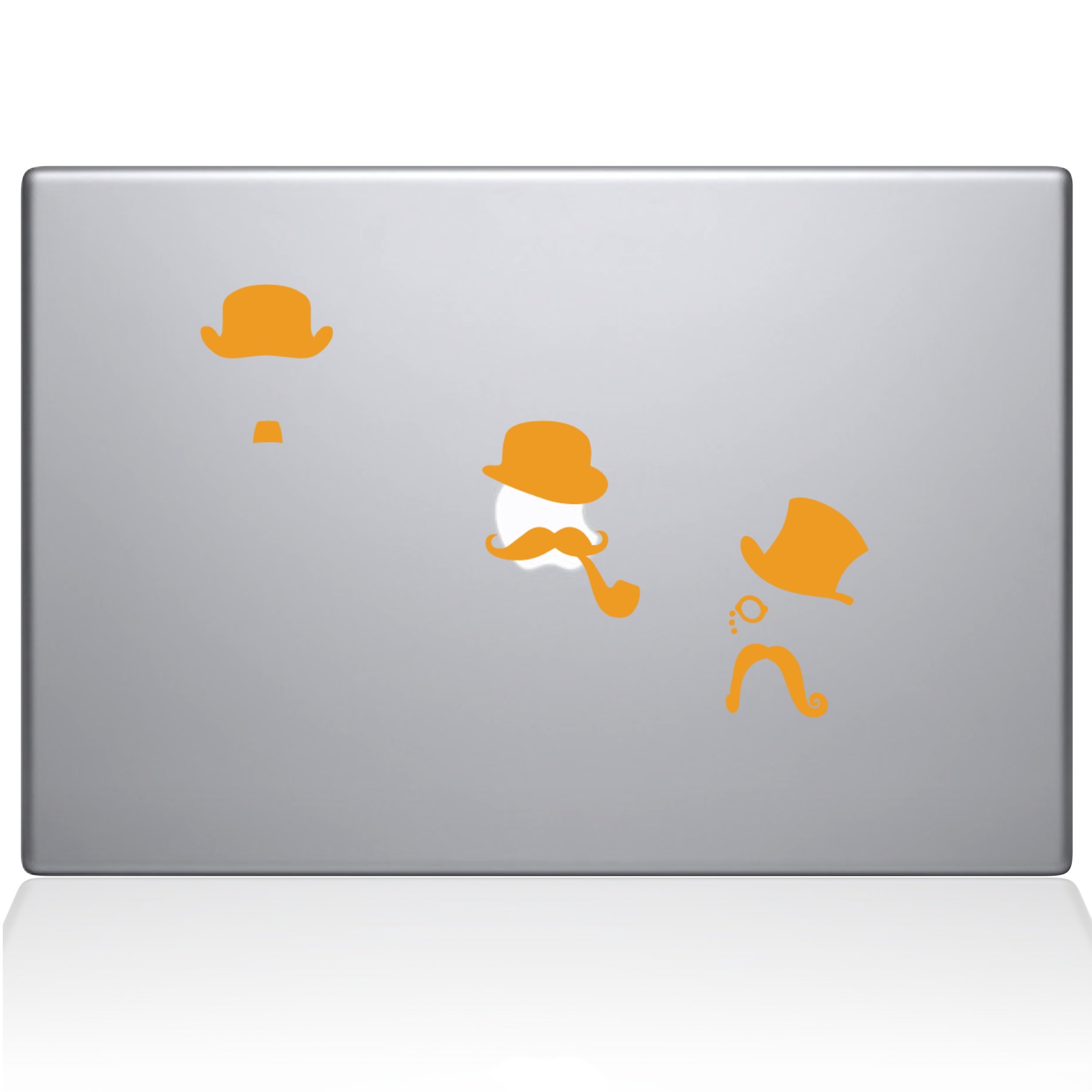 The Decal Guru 2040-MAC-12M-SY Mustache Disguises Decal Vinyl Sticker, Yellow, 12" MacBook