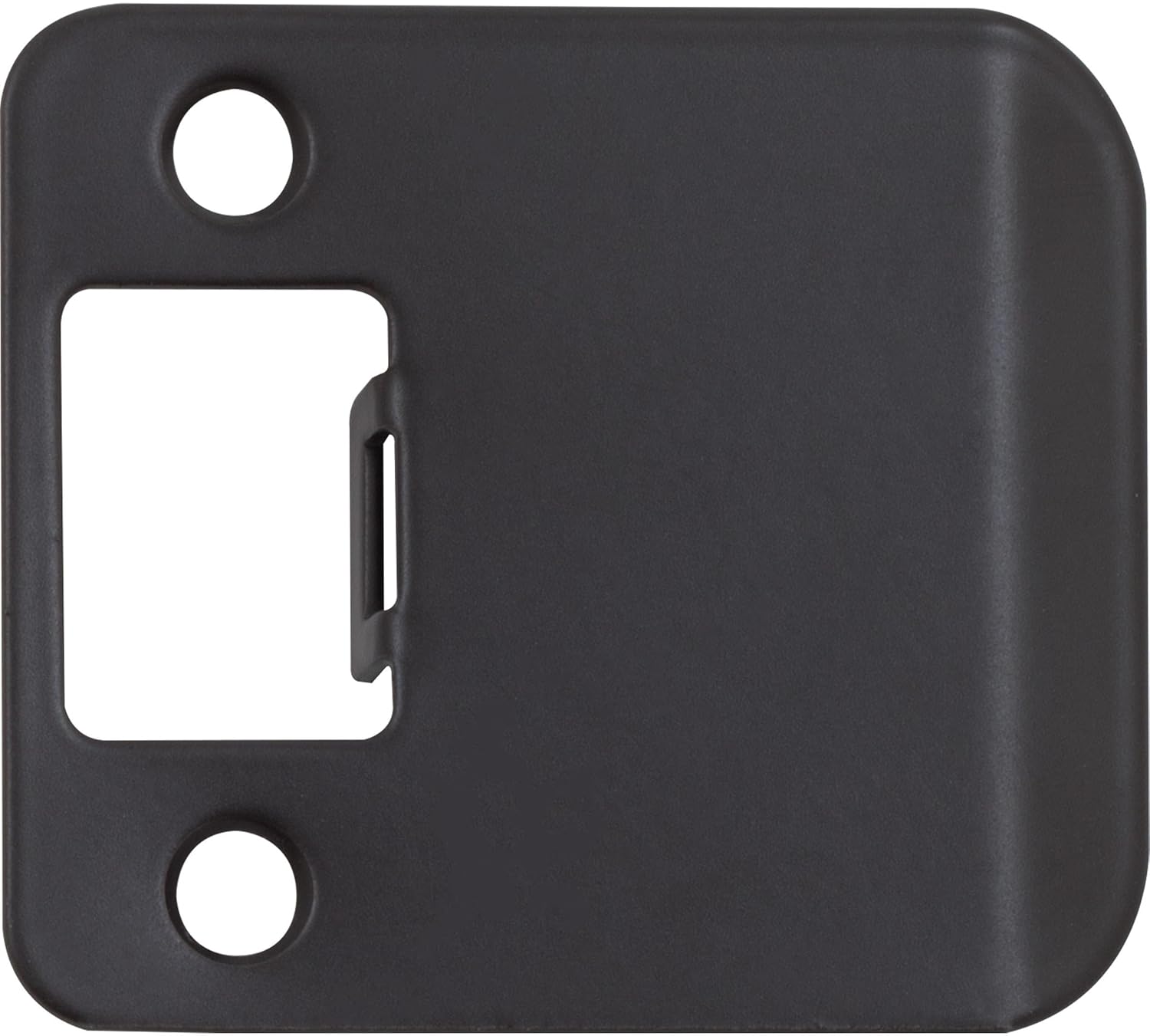 Stone Harbor Hardware Round Corner Extended Lip Strike Plate, 2-1/4" x 2", (2-1/2" Overall Length), Matte Black