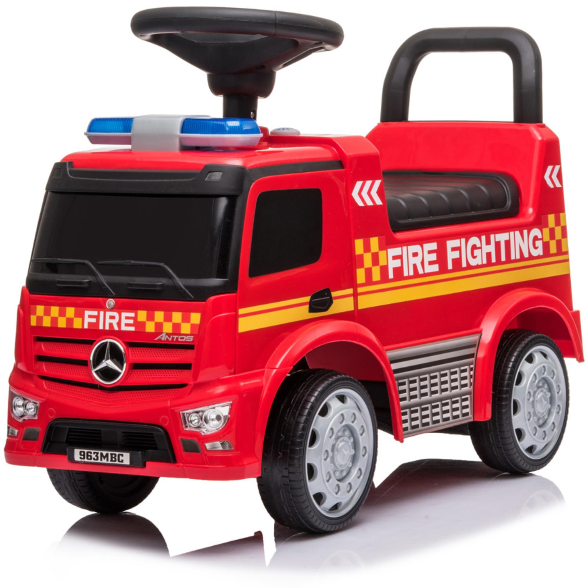 Correpasillos Camión de BomberosMercedes-Benz | con Volante, Sirena y Espacio de Almacenaje – para Niños Desde 12 Meses