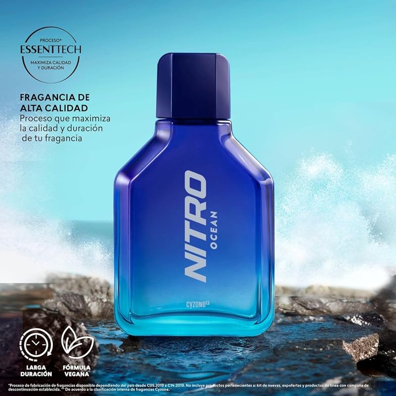 Esika L'Bel Cyzone Perfume Nitro Ocean 90 ML, 3 Fl Oz (Pack of 1)