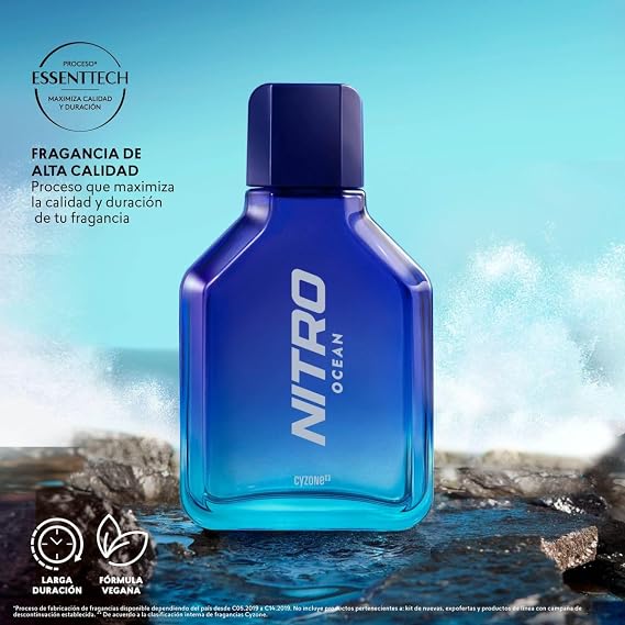 Esika L'Bel Cyzone Perfume Nitro Ocean 90 ML, 3 Fl Oz (Pack of 1)