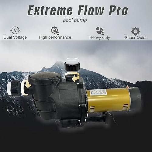 Miniatura 3 de Bomba de piscina PureBy InAbove Gound de 2.5 HP, motor de piscina de doble voltaje de 115230 V, caudal 6480 GPH, tamaño de puerto de 2 pulgadas con