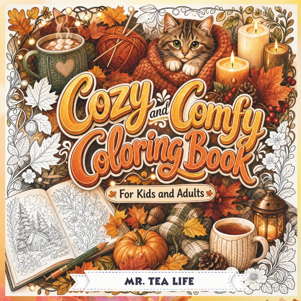 Cozy and Comfy: Warm & Cozy Coloring Book for All Ages: Cozy Homes and Happy Places Coloring Book