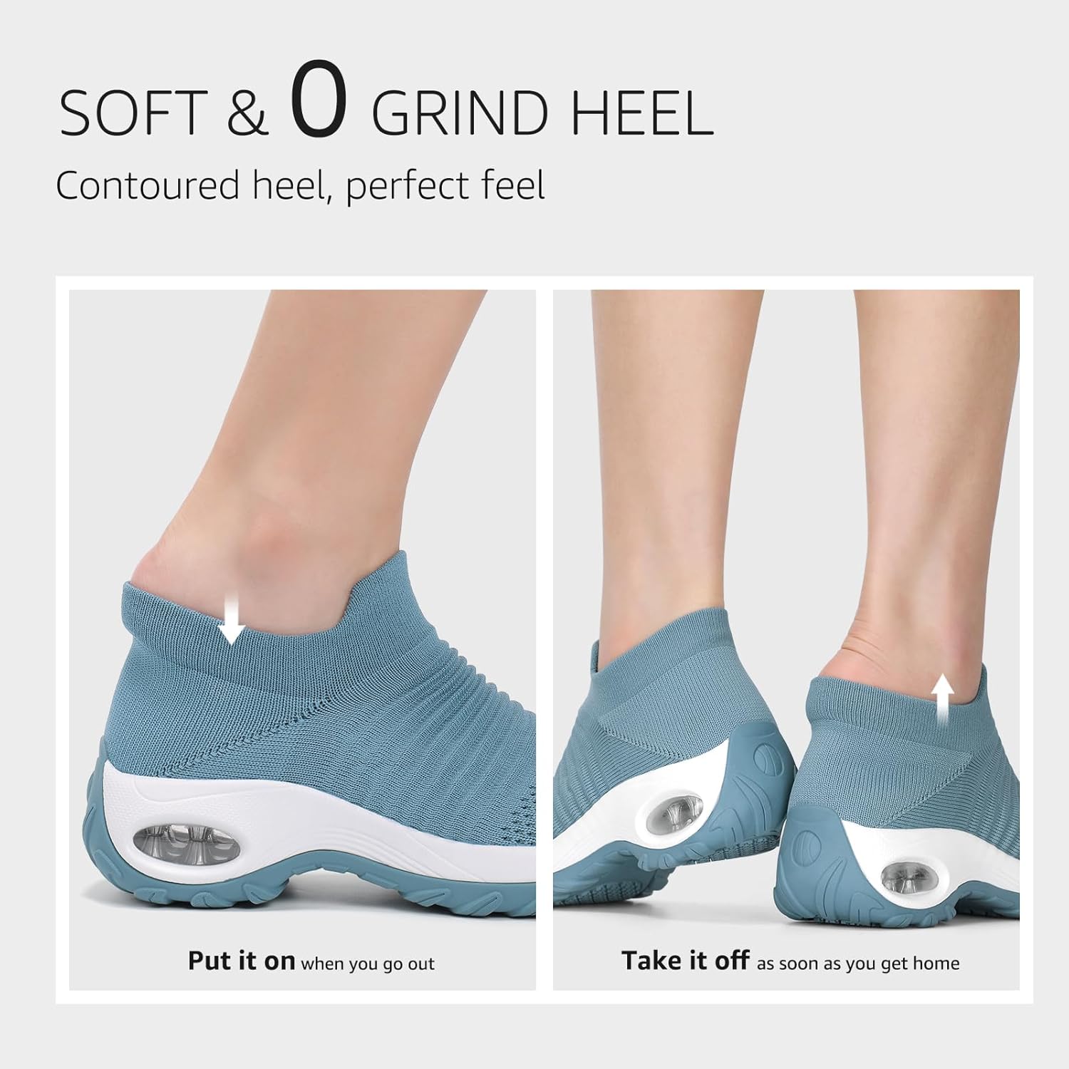 STQ Walking Shoes Women Slip on Sneakers Non Slip Work Arch Support Tennis Plantar Fasciitis Orthopedic Breathable Mesh Comfortable Ladies Nursing - Image 6