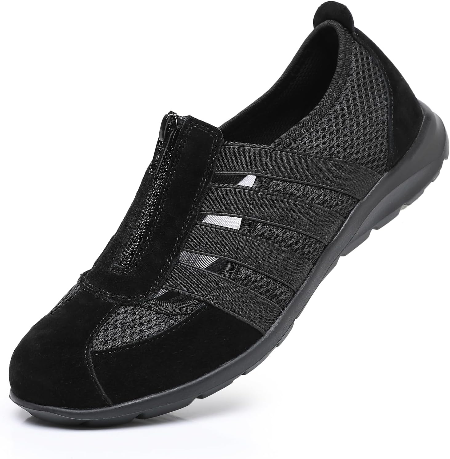 Women’s Slip On Casual Ballet Flats, Stretchable, Breathable, with Zipper