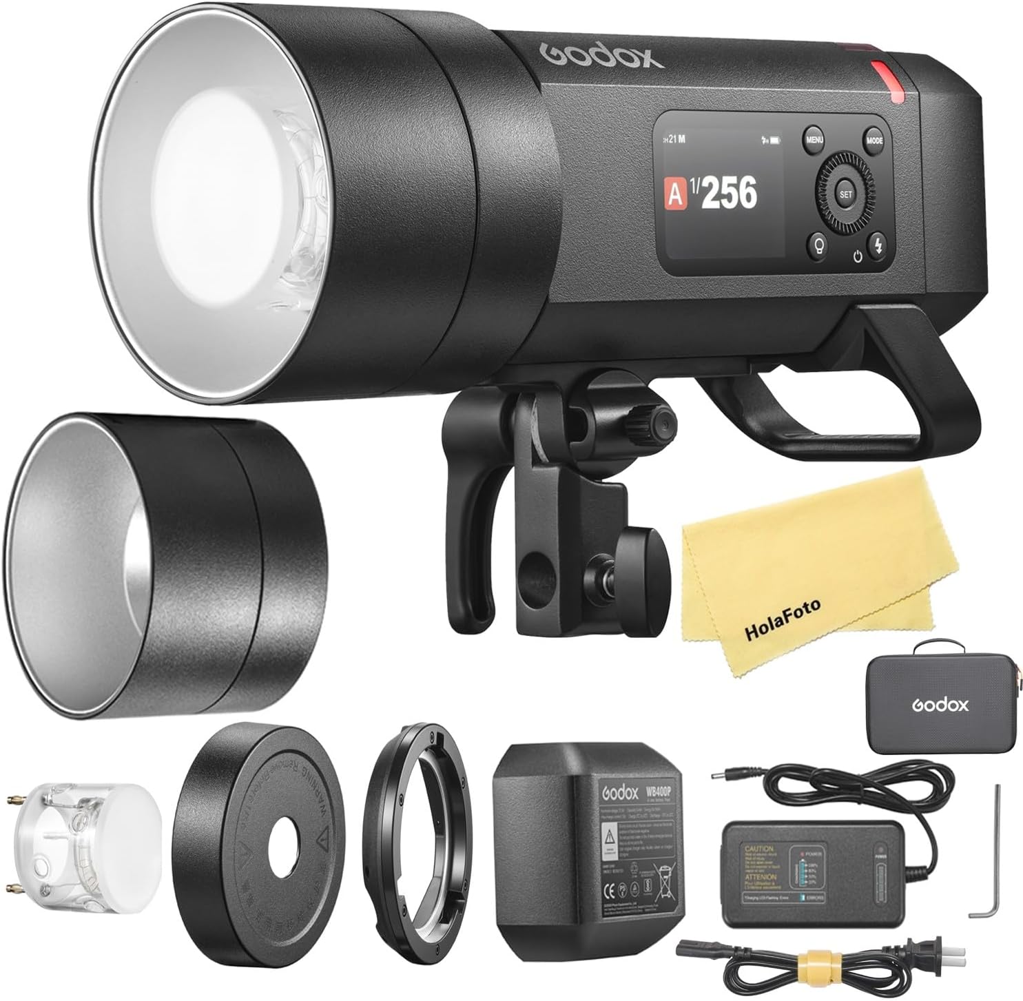 GODOX AD400 Pro II AD400Pro II AD400ProII 2.4G TTL 1/8000 HSS 400Ws Outdoor Flash,21.6V/2600mAh Battery,0.01~1s Recycle,460 Full Power Flashes,for Canon Sony Nikon Fuji Olympus Panasonic Etc Cameras