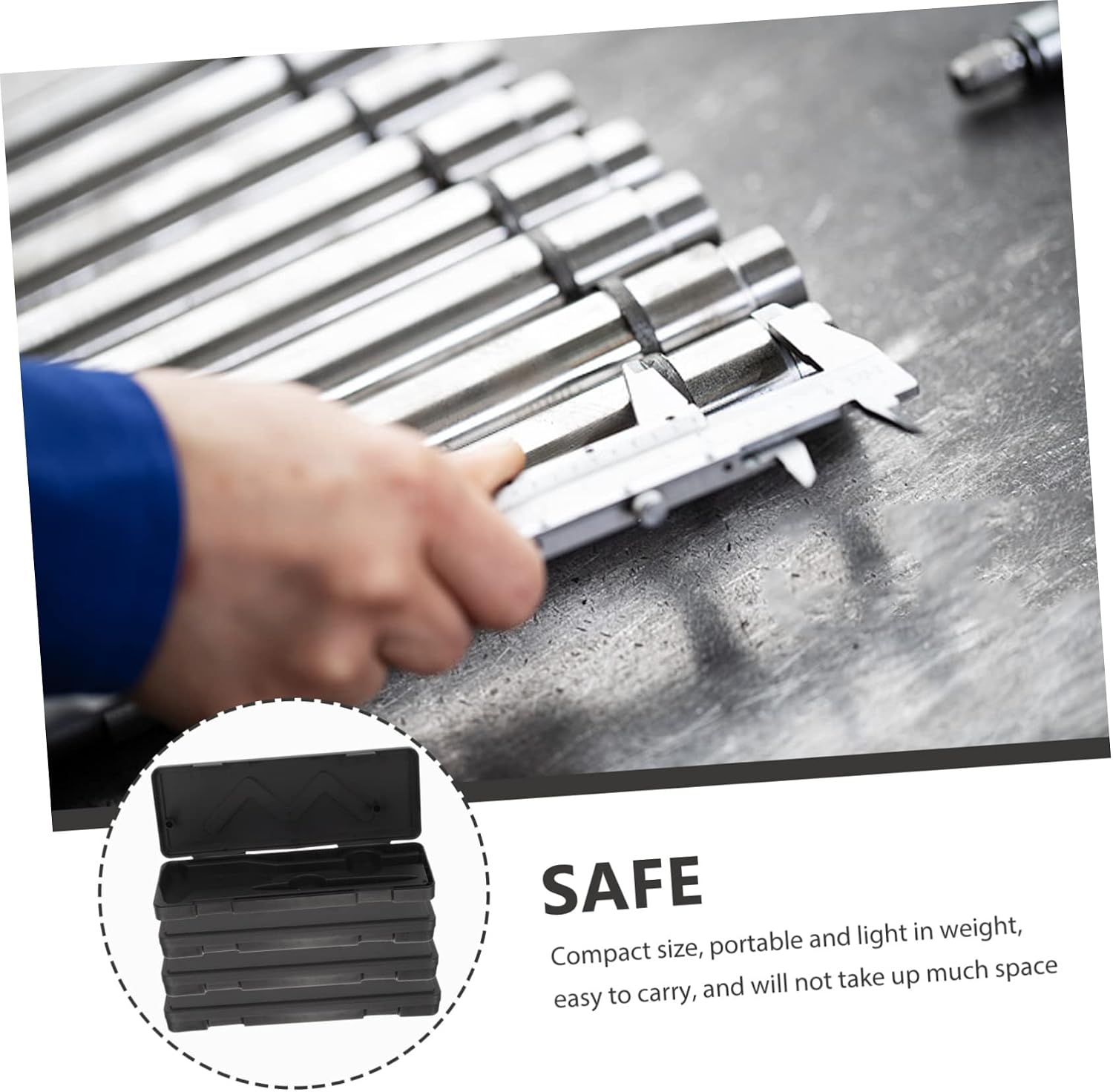 KICHOUSE Caliper Carrying Box Set Caliper Storage Holder Plastic Box for Measuring Gauge Compact Portable Case