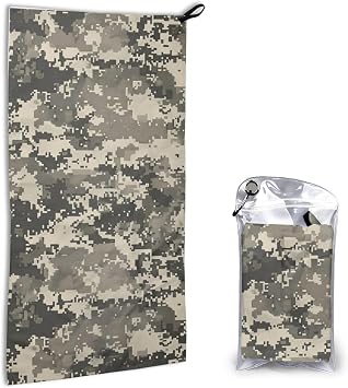 Army Digital Camouflage Printed Quick Dry Towel 16x31.5 inches Microfiber Beach Towel for Hiking Travel Camping and Gym