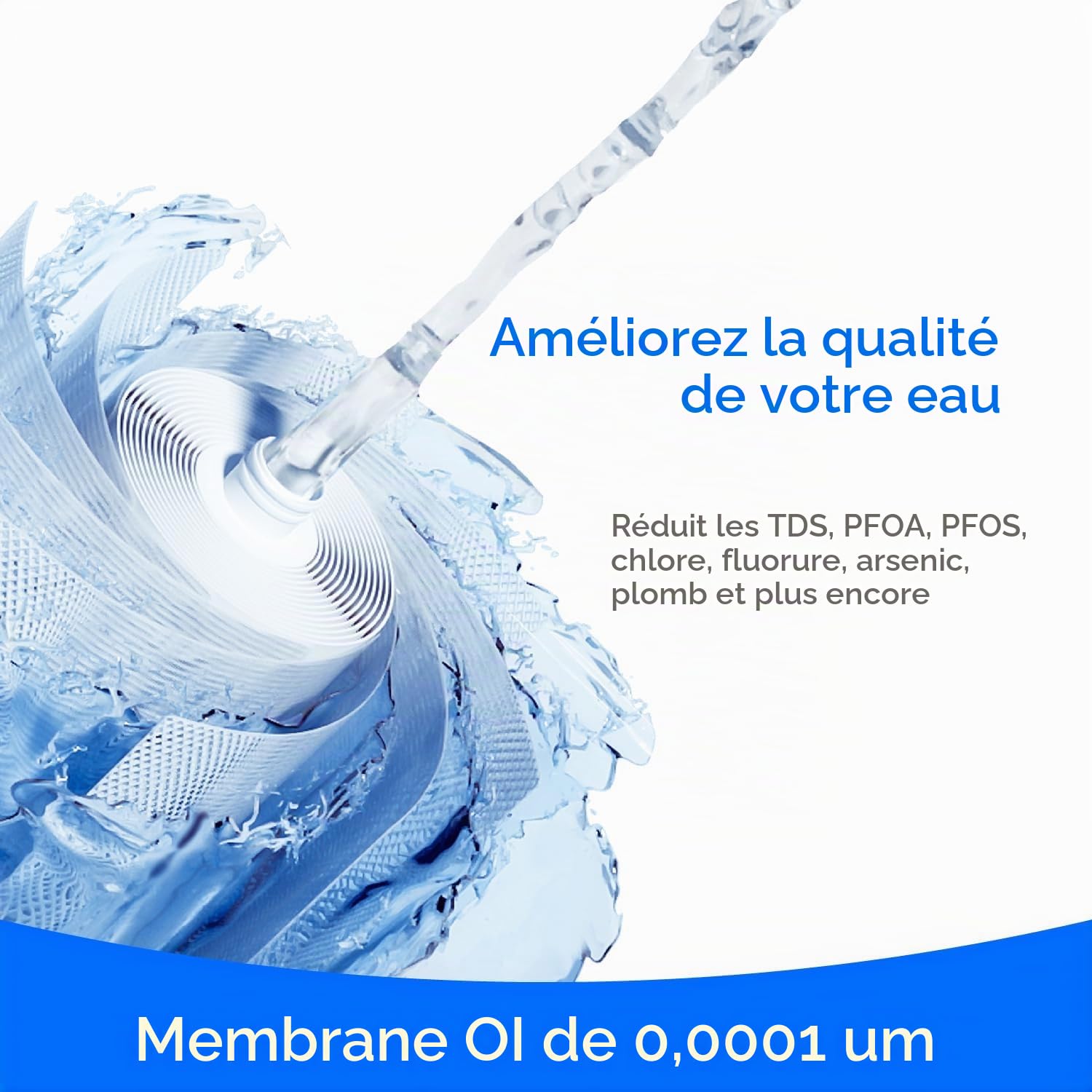 Waterdrop C1RF Filtre de Rechange pour Système RO de Comptoir C1H, 12 Mois