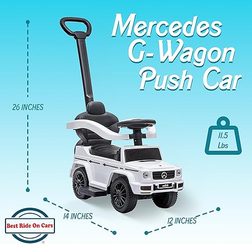 Miniatura 3 de Best Ride On Cars - Carriola al aire libre para niños Mercedes G-Wagon para niños pequeños de 1 a 3 años con música, sonidos de bocina y manija