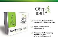 Vista 3 de Ohm Earth’s Wash Laundry Detergent Sheets Hypoallergenic & Dye-Free Liquidless Detergent, Fast Dissolving Concentrated Strips Ideal for Sensitive