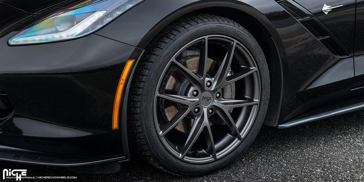 21" Inch Niche Misano Gunmetal Wheels Rims Only | Set of 4 | Includes Free Wheel Club LA T-Shirt | Fits Audi Mercedes BMW Infiniti Dodge Cadillac Chevy Ford Lexus Nissan Hyundai