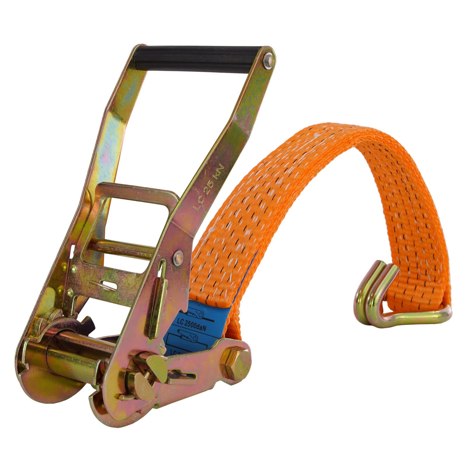TRUTZHOLM® 5X Spanngurte mit Ratsche Zurrgurte 8m 5000kg 50mm 2 teilig TÜV/GS 5000 daN Doppelhaken beidseitig orange