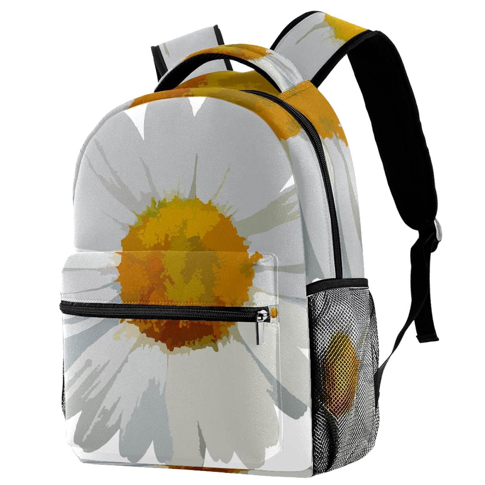 Sac à dos de voyage blanc compartimenté avec porte-gourde