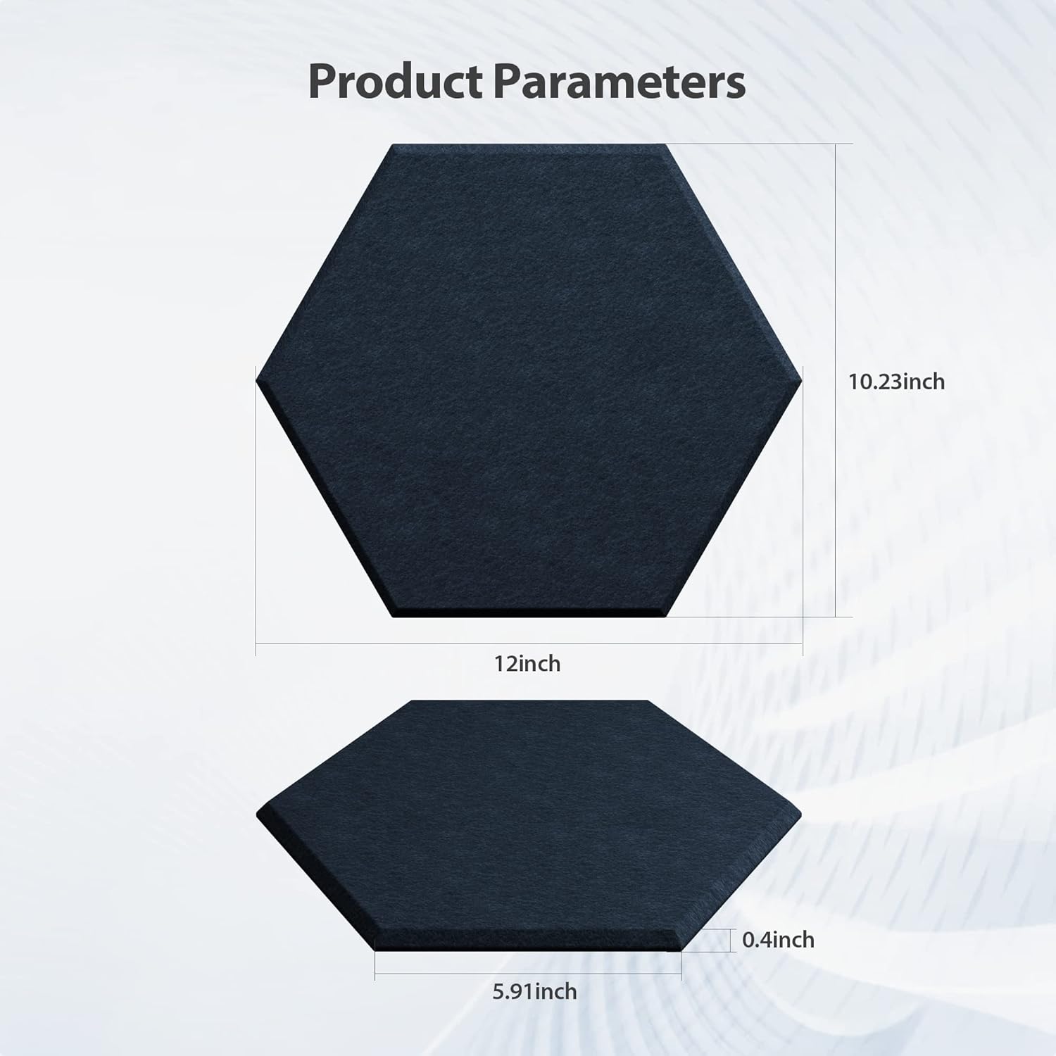 Amantech 12 Pack Acoustic Panels Self Adhesive Sound Proof Foam, High Density Sound Acoustic Panel, 12X10.23X0.4 Inch Hexagon Panels in Home, Office, Reccording Room, Studio,and more(Dark Blue)