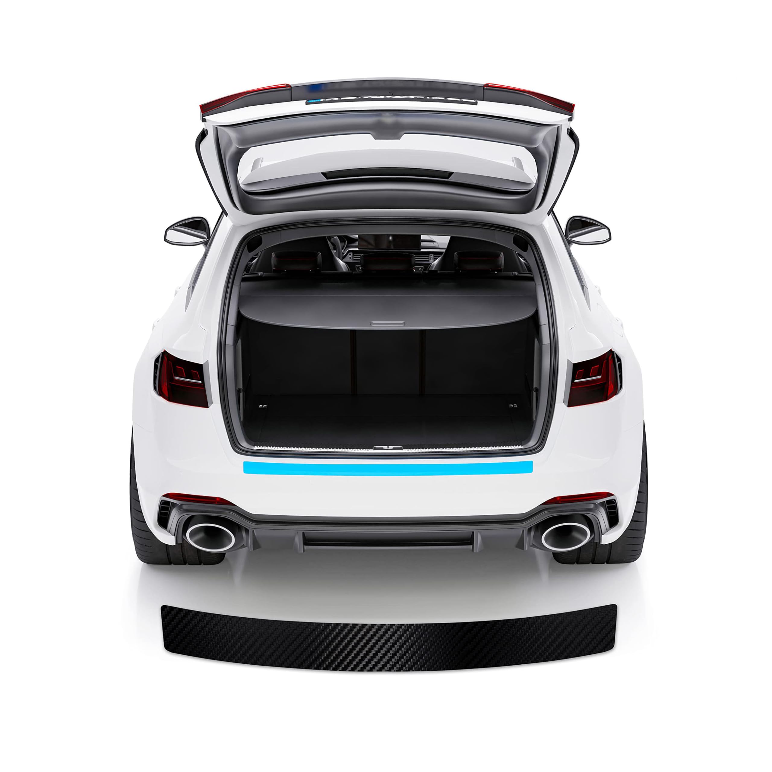 Rear Bumper Protector Car Door Sill Carbon Fiber Guard Trim Trunk Strip for VW Jetta VI 2010-2014 4 -türig Boot Sill Stickers Anti Scratch, Black