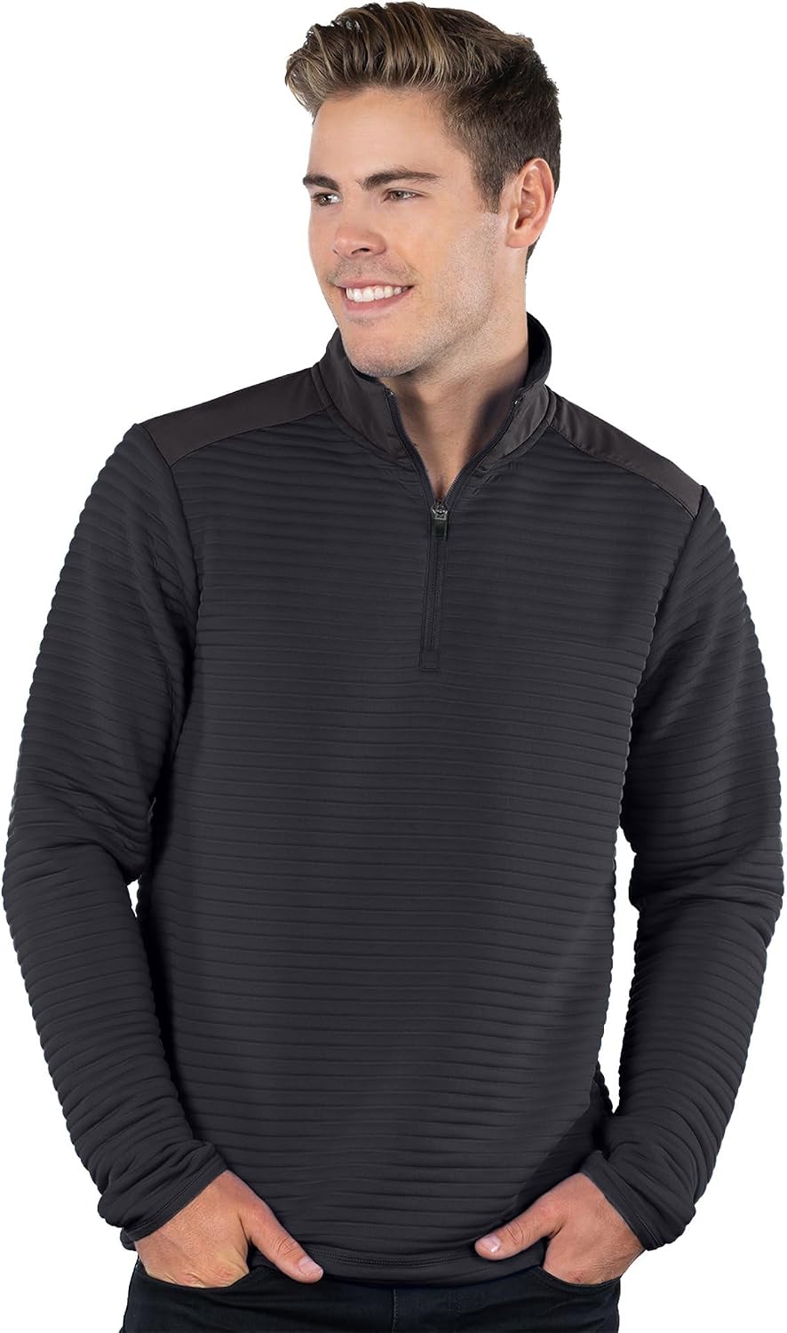AFC Men’s Quarter Zip Pullover Performance Long Sleeve Shirt 3X & 4X 2 Colors