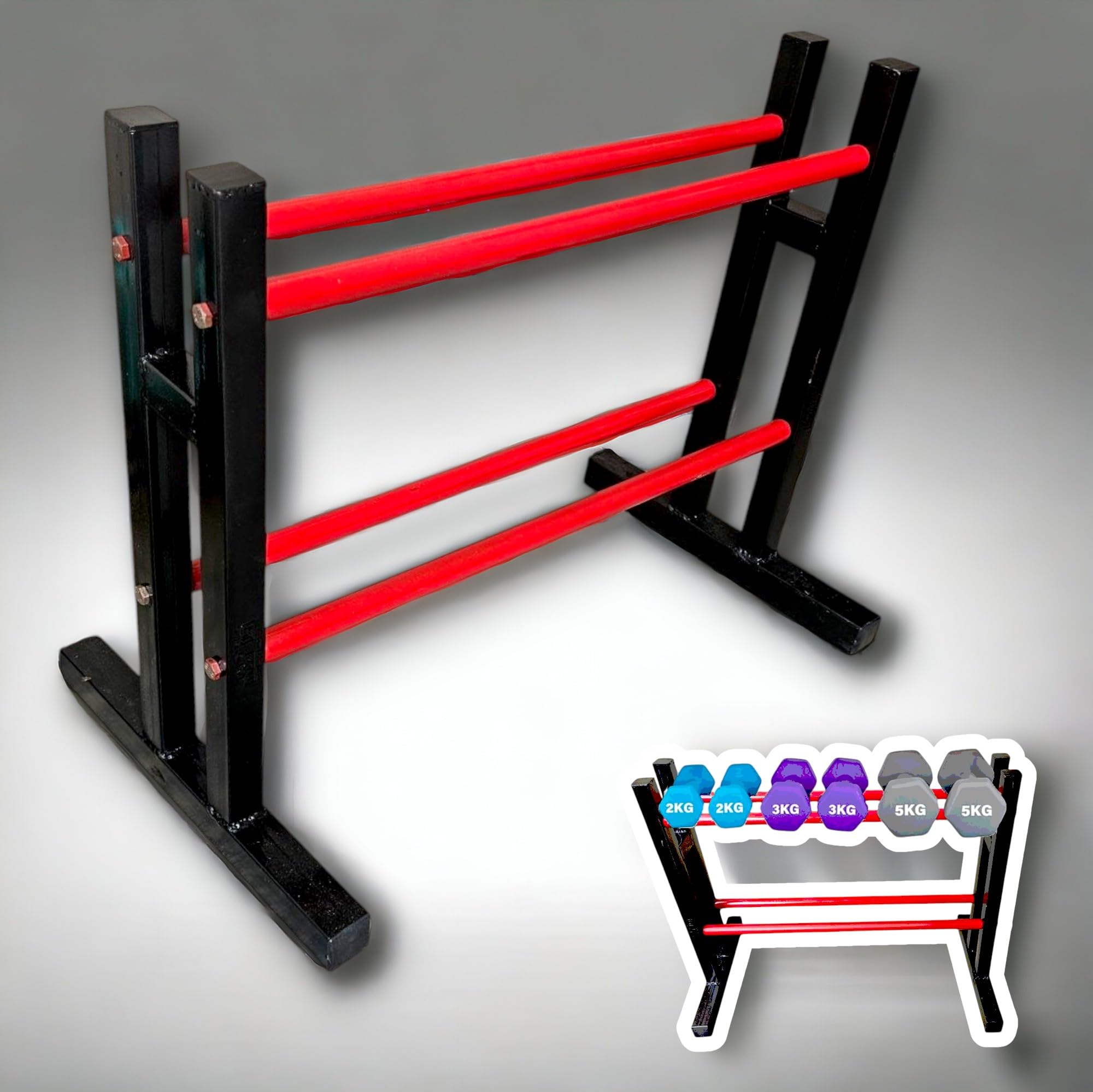 RedBuild Heavy Duty Dumbbell Stand for Home Gym | Sturdy Weight Rack for Home | Premium Dumbbell Rack For Home | Space-Saving Dumbbell Stand | Ideal for Organizing and Storing Free Weights