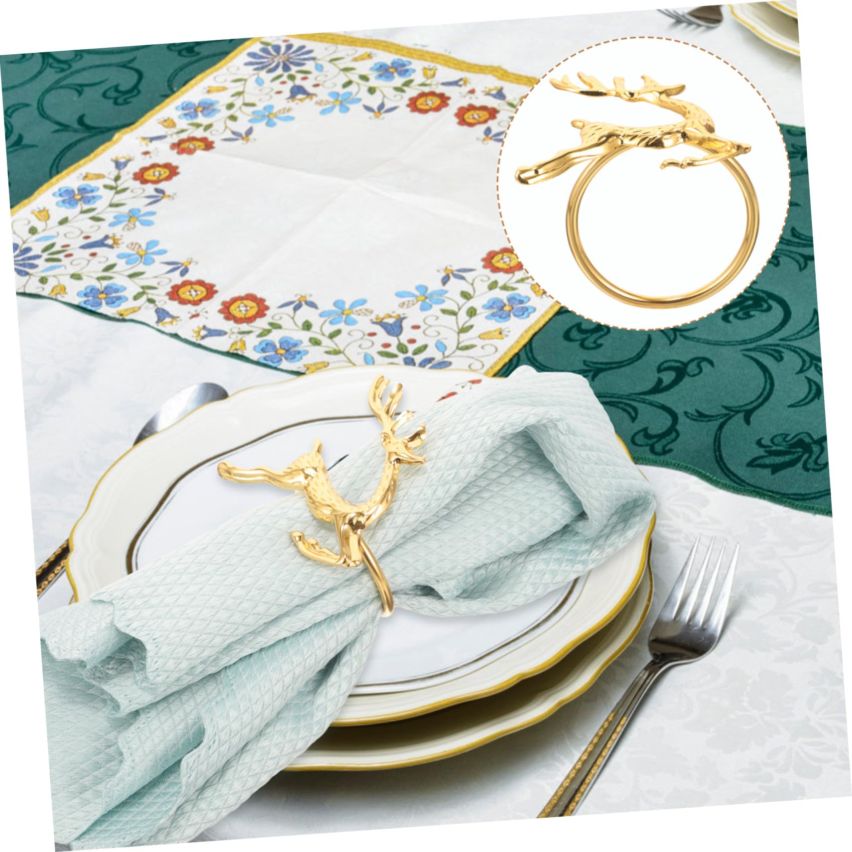 ABOOFAN 30 Pièces Boucle De Serviette Porte-Serviettes en Forme De Rond De Serviette Boucles De Serviettes en Forme De Renne Boucle De Fixation De Serviette en Le Fer
