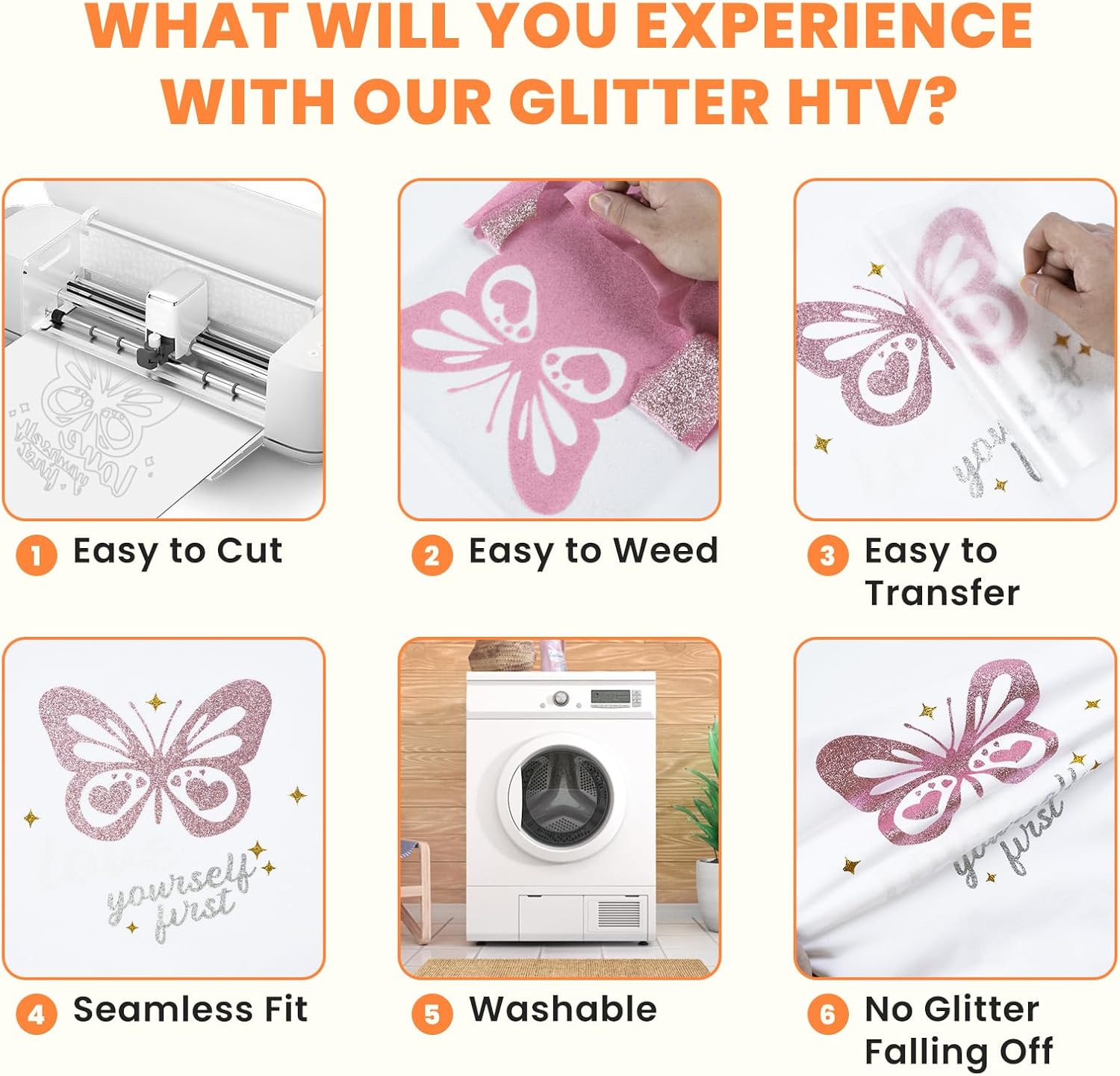 HTVRONT Glitter HTV Vinyl Bundle - 8 Pack 10" x 3FT Glitter Heat Transfer Vinyl for T Shirt, Glitter Iron on Vinyl Compatible with Cricut Cutting Machine (8 Glitter Colors)
