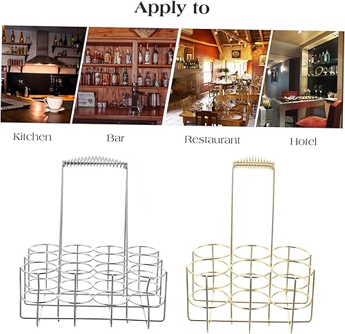 Miniatura 4 de Estante de cerveza portátil para botellas, soporte de mesa Brish, estante para vino, paquete de 12 portabotellas, soporte para botellas de