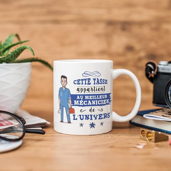 Mugffins Mécanicien Tasses Originales de café et Petit-déjeuner à Donner Travailleurs Professionnels - Cette Tasse Appartient au Meilleur Mécanicien de l'univers - Céramique 350 ML - 3